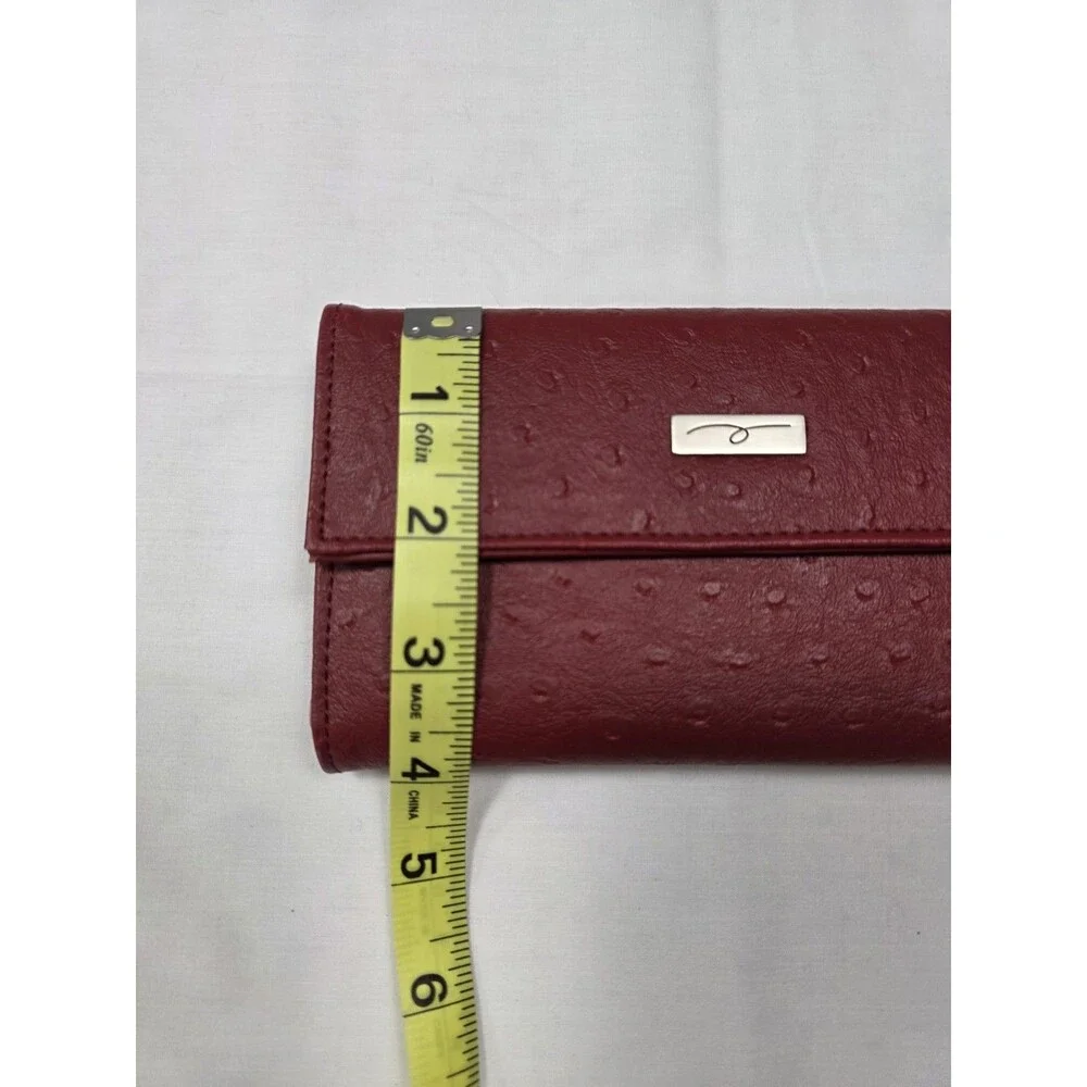 Vintage Guang Tong Red Ostrich trifold wallet